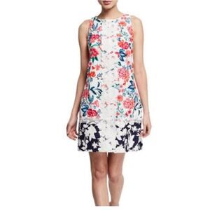 Eliza J Floral Embroidered A Line sleeveless Dress